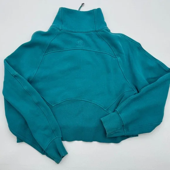 Lululemon Scuba Oversized Half-Zip Hoodie Teal Blue Green XS/S - Picture 2 of 6
